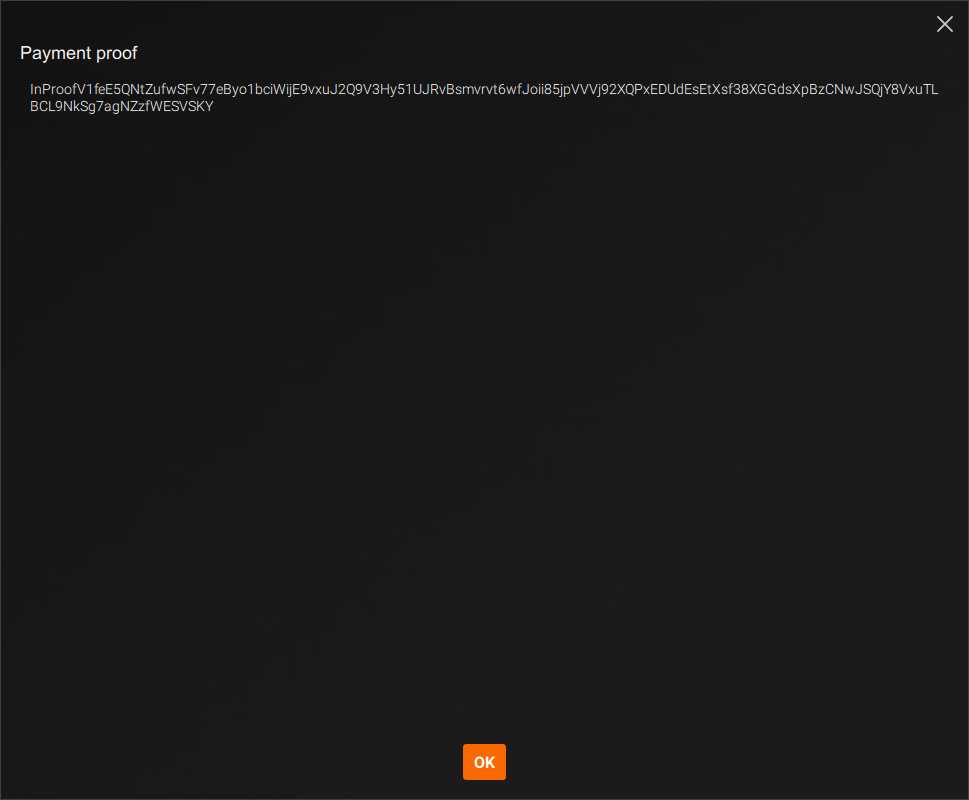 Payment proof
